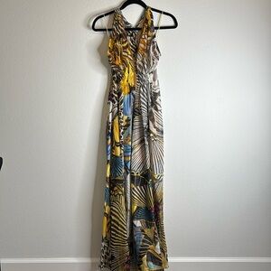 Royal Underground Silk butterfly halter maxi dress SIZE S